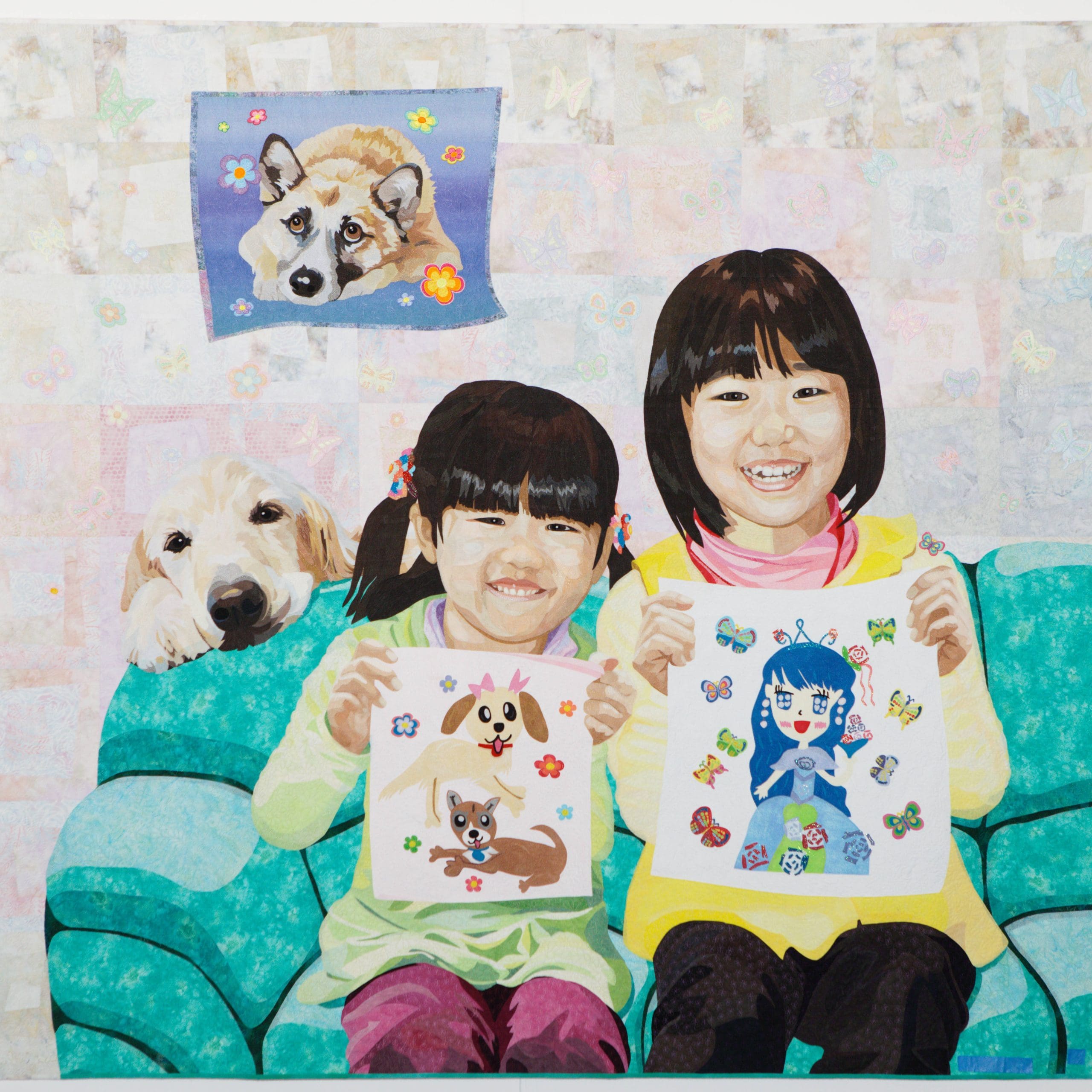 Hiroko and Masanobu Miyama. Little Artists. Two Person Quilts. Make & Believe Fabrics. Third. Full