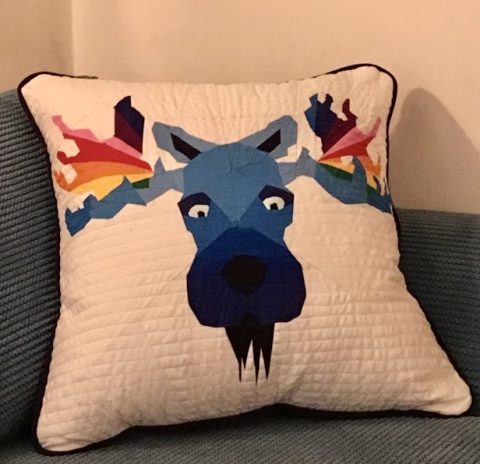 Rainbow Moose Cushion